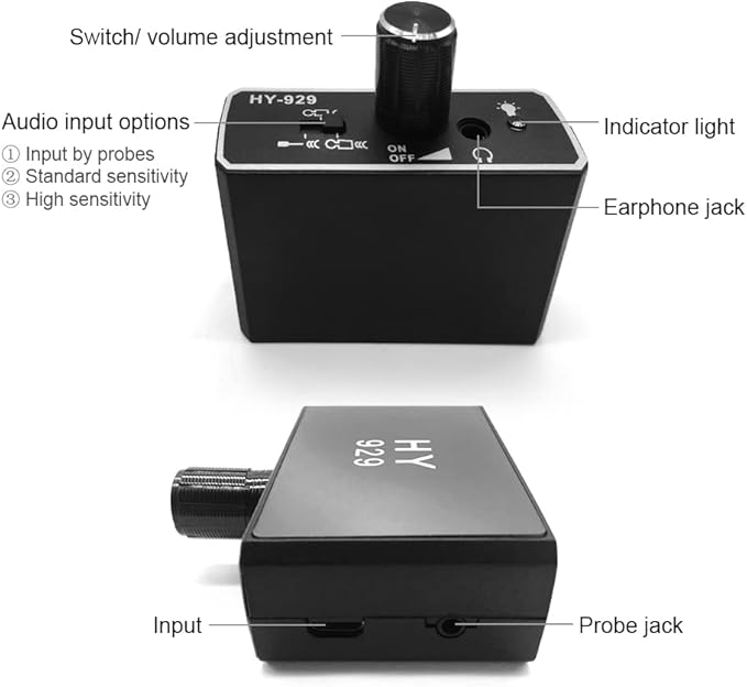 Water Pipe Leakage Detector, Water Leak Detection Tool, Underground Water Pipe Leakage Monitor Tester Kit with Dual Probes Earphone, High Sensitivity Water Pipeline Locator Accessory Kit - Image 4