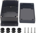Project Box ABS Black Electrical Boxes IP67 Outdoor Waterproof Junction Box Electronic with Mounting Ears Includes Cable Glands for DIY Project 6.3 x 4.3 x 3.5 inch (160x110x90mm) by Otdorpatio