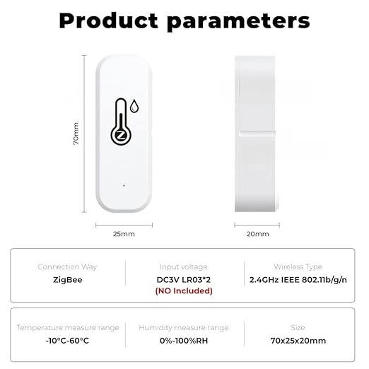 ZigBee Indoor Temperature and Humidity Sensor,Compatible with Alexa and Google Home,for Home,Greenhouses Accessories,Garages,Office 3Pack(No Include Battery) - Image 6
