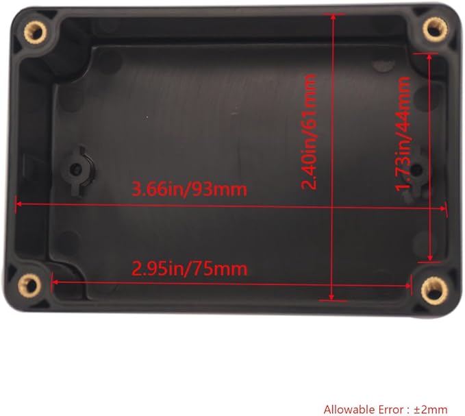 2 Pack Project Box ABS Plastic Black Electrical Boxes IP65 Waterproof DIY Electronic Junction Box Power Enclosure 3.94x2.68x1.97 inch(100 x 68 x50 mm) - Image 3