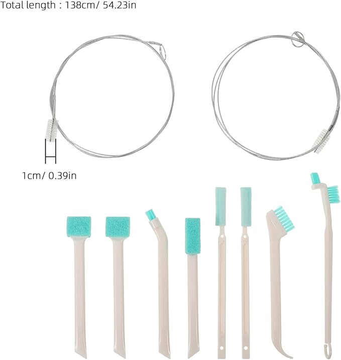 Ice Maker Cleaning Brush Kit - 10 Pack Pipe & Crevice Cleaner Tools for Countertop Machines, Drain Tubes. Flexible Nylon Set Compatible with Opal, Refrigerator & Humidifiers - Image 2