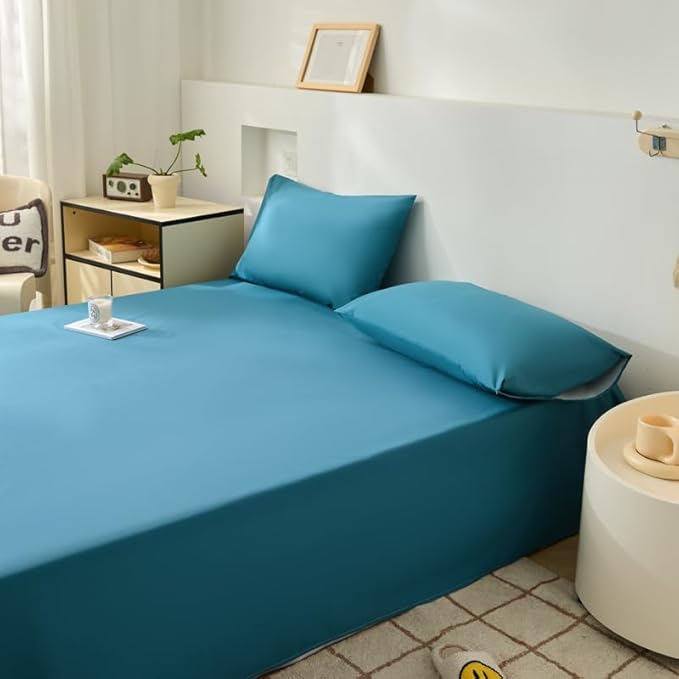 WenBags Lightweight Waterproof Flat Sheet 70 * 90 Inches Queen Size-Mattress Protector for Bed & Couch, Pet Hair Resistant Cover Ideal for Dogs & Cats, Perfect for Hotels & Hospitals(Blue) - Image 4