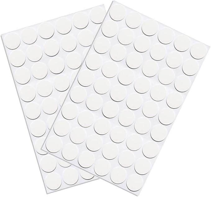 Self-Adhesive Screw Hole Stickers PVC Cover Caps Dustproof for Wooden Furniture Cabinet 21mm 2 Sheets/108 Pcs White by VictorsHome
