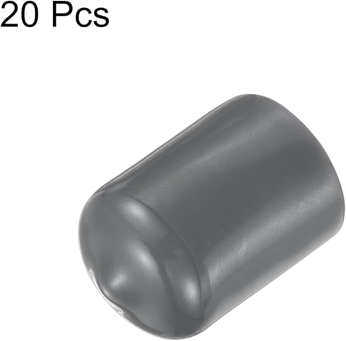 uxcell 20pcs Rubber End Caps 14.5mm ID Vinyl Round Tube Bolt Cap Cover Thread Protectors Dark Grey - Image 2