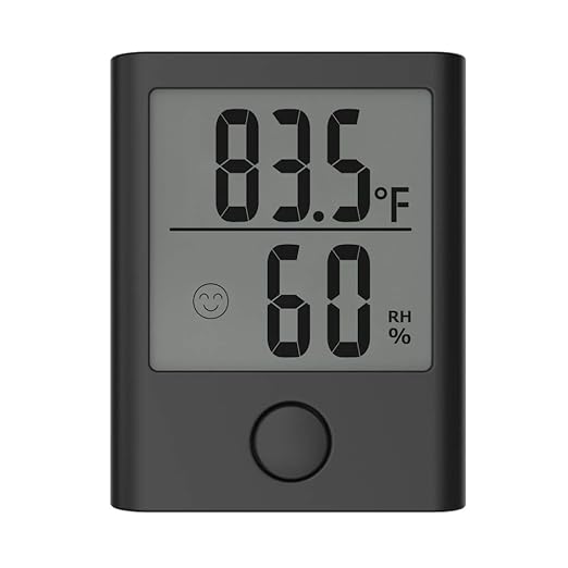 BALDR Digital Hygrometer Thermometer - Monitor Room Temperature & Humidity with Thermometer and Hygrometer, Humidity Sensor & Indoor Thermometer for Home, Office & Greenhouse, Humidity Meter, Black by BaldrInc