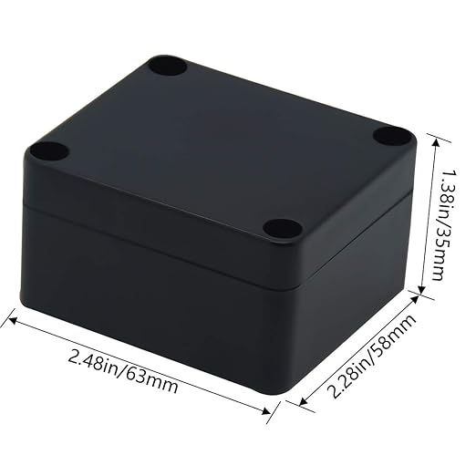 Junction Box, Zulkit Project Box IP65 Waterproof Outdoor Box ABS Plastic Electrical Boxes Electronic Enclosure Black 2.48 x 2.28 x 1.38 inch (63 x 58 x 35mm) (Pack of 4) - Image 2