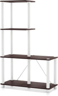 Homes: Inside + Out Apexa Modern 4-Cube Ladder Shelving Units, Collectibles Display Shelves, Easy Assembly Standing Shelf, Home Storage Organizer for Living Room, Bedroom, Office, Espresso by HOMESInsideOut