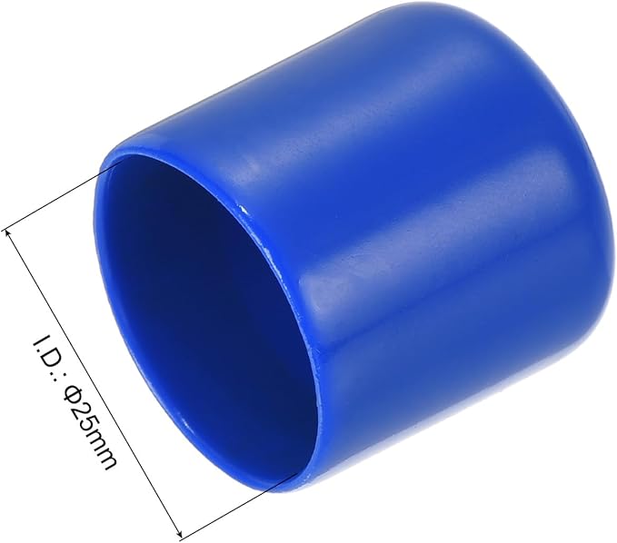 uxcell 20pcs Rubber End Caps 25mm ID Vinyl Round Tube Bolt Cap Cover Screw Thread Protectors Blue - Image 3