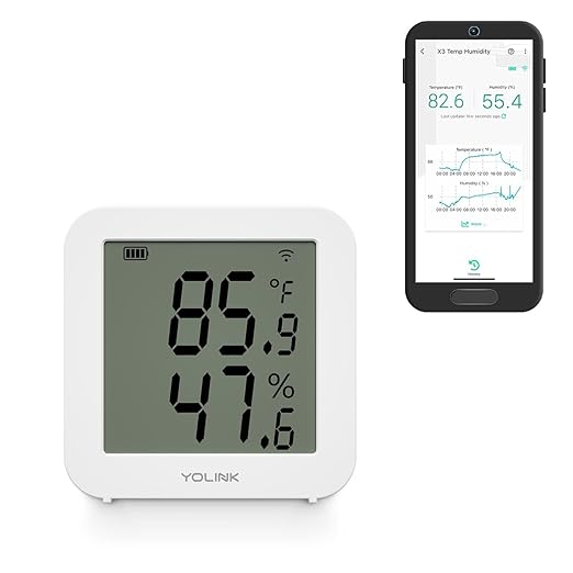 YoLink X3 Version Temperature & Humidity Sensor, Supports App Real-Time Data Refresh, Alexa, IFTTT, Home Assistant Integration - YoLink Hub Required by YoLink