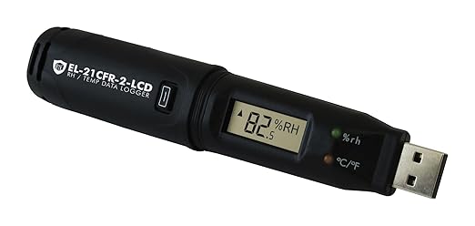 Lascar Electronics EL-21CFR-2-LCD Compatible Temperature, Humidity, and Dew Point Data Logger by Lascar
