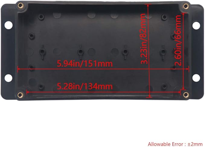 2 Pack Project Box IP65 Waterproof Junction Box ABS Plastic Black Electrical Boxes DIY Electronic Project Case Power Enclosure with Fixed Ear 6.22 x3.54 x2.36 inch(158x90x60mm) - Image 3
