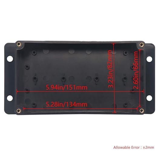 Junction Box IP65 Waterproof ABS Plastic Electrical Project Case Power Junction Boxes, Project Box with Fixed Ear Black 6.22x3.54x2.36 inch (158 x 90 x60 mm) - Image 3