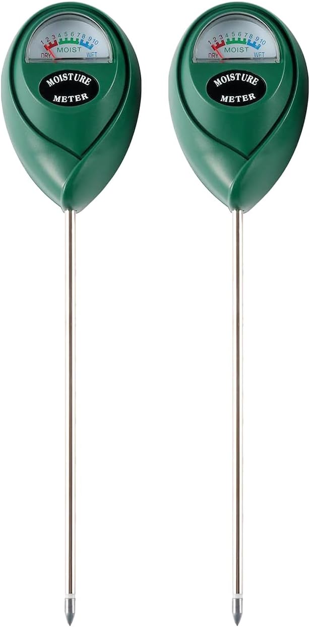 Soil Moisture Meter, 2 Pack Plant Water Meter Soil Meter Moisture Sensor Hygrometer for Indoor Outdoor Plant Care,No Battery Needed(Green) by Hathdia