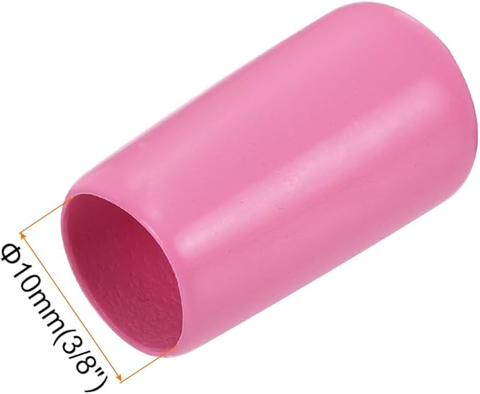 uxcell 20pcs Rubber End Caps 10mm(3/8 inch) ID Vinyl PVC Round Tube Bolt Cap Cover Screw Thread Protectors Pink - Image 3