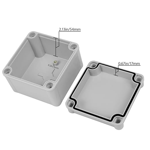Junction Box，3.9"x 3.9"x 3" Outdoor Electrical Box with Mounting Plate, IP67 Dustproof Waterproof ABS Plastic Project Box, DIY Electrical Enclosure Gray (100x 100x 75 mm) - Image 3