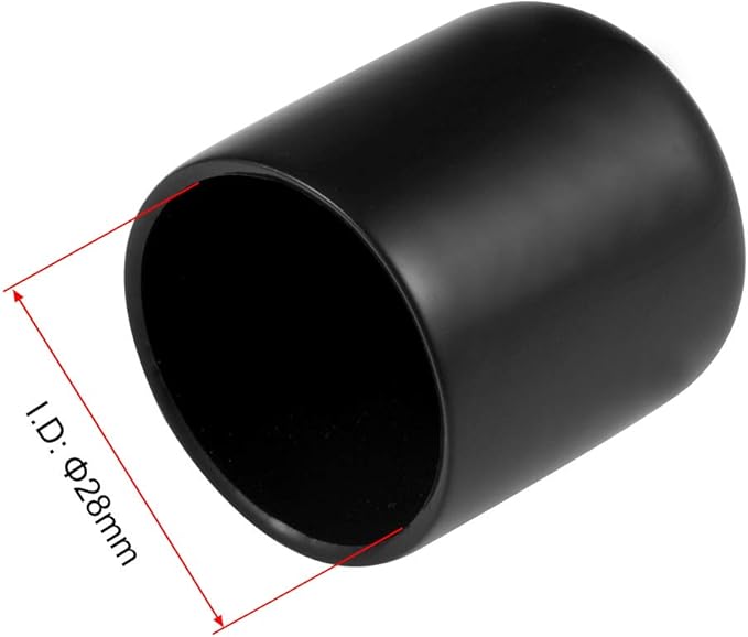 uxcell 20pcs Rubber End Caps 1 1/8"(28mm) ID Vinyl Round Tube Bolt Cap Cover Thread Protectors Black - Image 3