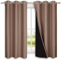 NICETOWN Total Blackout Panels for Nursery, Super Soft, Heavy Duty and Thick Window Treatment Curtains 63 inches Long with Black Lined for Basement, (1 Pair, Cappuccino, 42 inches Wide Each Panel) by NICETOWN