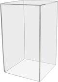 Clear Acrylic 12" x 12” x 19” Tall Display Box No Lid Hollow Pedestal 5 Sided Display Trinkets Flower Dust Cover Bin Collectible Items Elevated Multi Use Showcase No Assembly by Marketing Holders by MarketingHolders