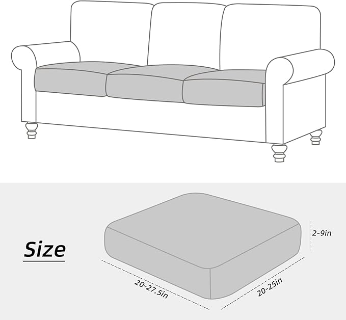 Fuloon Seat Cushion Covers, Stretch Couch Slipcovers Sofa Cushion Protective Solid Chair Slipcovers Washable Suitable for Armchair Loveseat Sofa 3 PC Pink - Image 3
