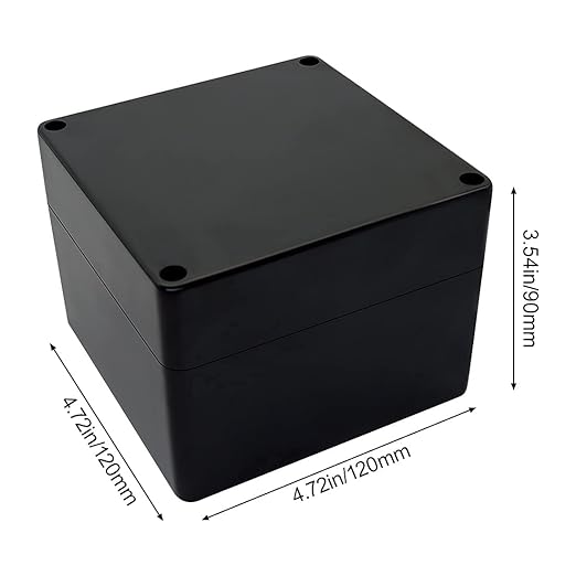 LeMotech Project Box ABS Plastic IP65 Waterproof Dustproof Electrical Junction Box Outdoor Enclosure for Electronics Black 4.7 x 4.7 x 3.5 inch(120 x 120 x 90 mm)(Pack of 2) - Image 4