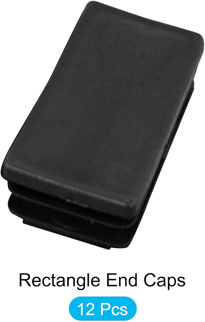 METALLIXITY Rectangle End Caps (100 x 50mm) 12Pcs, Plastic Rectangle Tube Inserts Threaded End Blanking Caps Protector - for Furniture Table Chair Legs, Black - Image 5