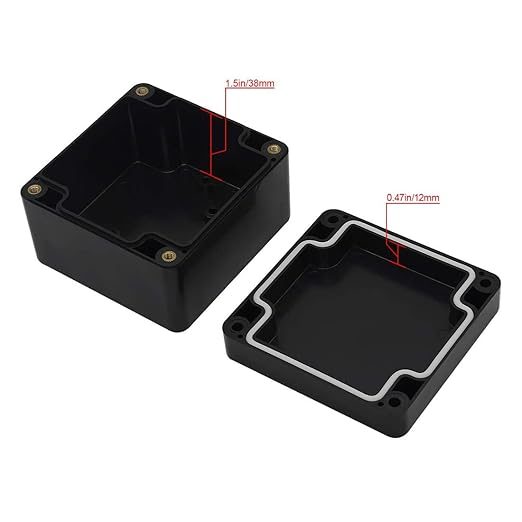 LeMotech Junction Box IP65 Waterproof Project Box Dustproof ABS Plastic Electrical Boxes Universal Enclosure for Electronic Black 3.29x 3.19x 2.2 inch (83 x 81 x 56mm)(Pack of 1) - Image 3