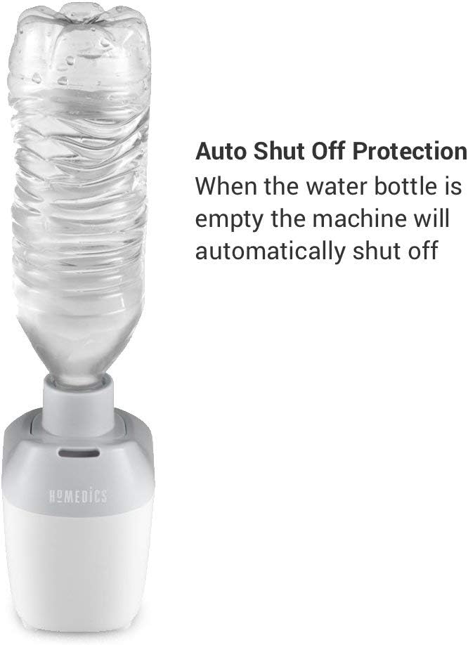 Homedics Ultrasonic Portable Humidifier – Small Air Humidifiers for Bedroom, Plants, Office, Travel – Cool Mist Humidifiers, Uses Standard Water Bottle, White - Image 6