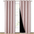 NICETOWN 100% Blackout Window Curtain Panels 84" Long, Blush Pink, 2 Pieces, 52 inches Wide Each Panel, Heat and Cold Blocking Drapes with Black Liner for Nursery, Thermal Insulated Draperies by NICETOWN