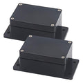 Zulkit Junction Box ABS Plastic Dustproof Waterproof IP65 Universal Electrical Boxes Project Enclosure with Fixed Ear Black 3.94 x 2.68 x 1.97 Inch (100 x 68 x 50 mm) (Pack of 2) by Zulkit