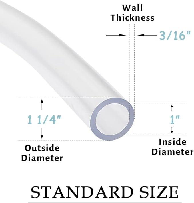 DAVCO 1" ID x 25ft Clear Vinyl Tubing, Low Pressure Flexible PVC Tubing, Heavy Duty UV Chemical Resistant Lightweight Plastic Vinyl Hose, BPA Free and Non Toxic - Image 2