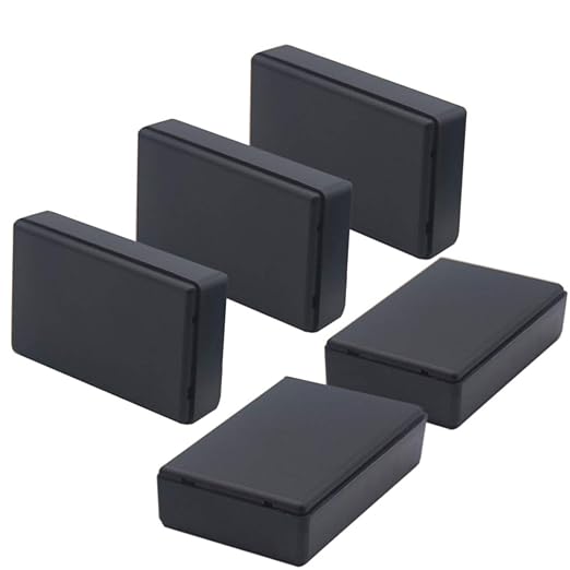 Zulkit 5Pcs Project Boxes ABS Plastic Electrical Project Case Power Junction Box Black 3.15 x 1.97 x 0.83 inch (80 x 50 x 21 mm) by Zulkit