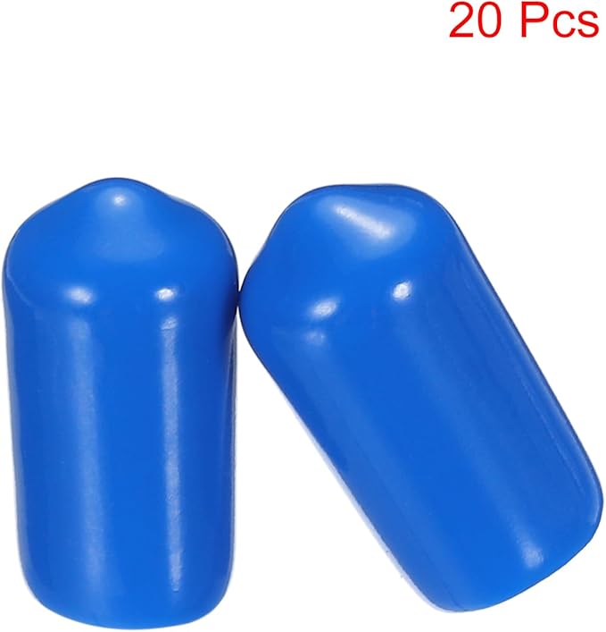 uxcell 20pcs Rubber End Caps 7.5mm ID Vinyl PVC Round Tube Bolt Cap Cover Screw Thread Protectors Blue - Image 2
