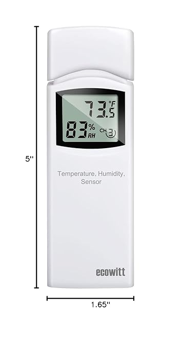 ECOWITT WN31 Wireless Multi-Channels Thermometer and Hygrometer Sensor, Temperature & Humidity Gauge with LCD Display, Dip Switches to Switch ℃/℉(Not use as Outdoor temperautre and Humidity Sensor) - Image 7
