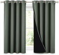 NICETOWN 100% Blackout Curtains 54 inches Long, Double-Deck Completely Blackout Window Treatment Thermal Insulated Lined Drapes for Small Window (Dark Mallard, 1 Pair, 52 inches Width Each Panel) by NICETOWN