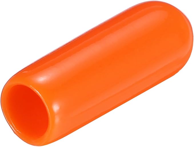 uxcell 20pcs Rubber End Caps 4mm(0.2") ID Vinyl PVC Round Tube Bolt Cap Cover Screw Thread Protectors,Orange by uxcell