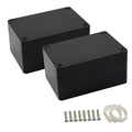 LeMotech Junction Box IP65 Waterproof Project Box Dustproof ABS Plastic Electrical Boxes Universal Enclosure for Electronic Black 3.93x 2.68x 1.97 inch (100 x 68 x 50 mm)(Pack of 2) by LeMotech