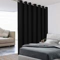 BONZER Extra Wide Room Divider Curtain Total Privacy Wall Noise Reducing Blackout Curtains for Patio Sliding Glass Door, 96L x 120W Inch (8L x 10W ft), 1 Panel, Black by Bonzer