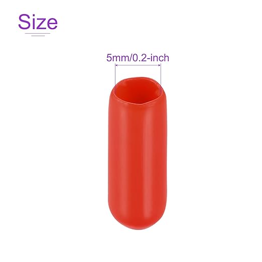 DMiotech 20 Pack 3/16" ID Red Screw Thread Protectors Rubber End Caps Bolt Covers for Screw Bolt Furniture Pipe - Image 4