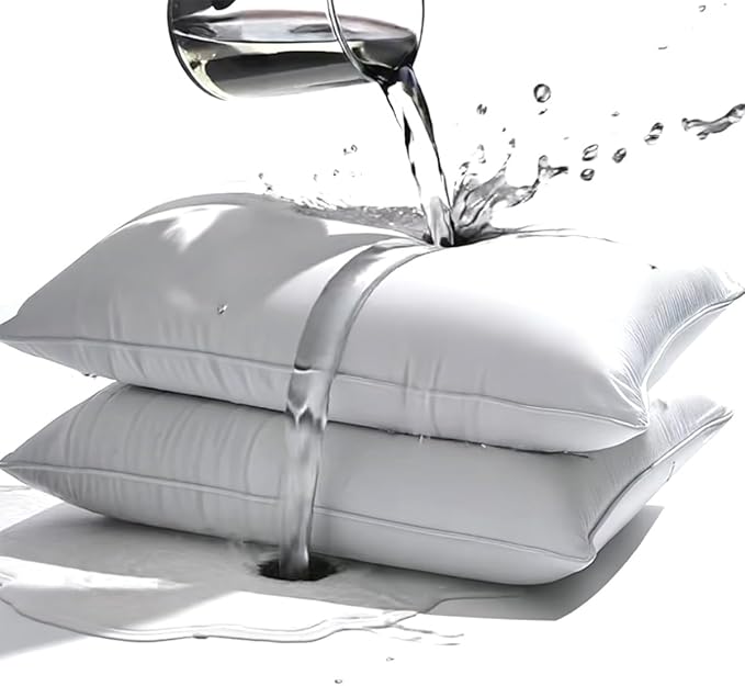 Waterproof Pillow Protectors Queen Size 20x28 Inches 10 Pack with Zipper Dust Proof Moisture Proof Sweat Proof Pillow Case Cover Protector Soft Cozy White (10, 28" x 20" Queen) - Image 2