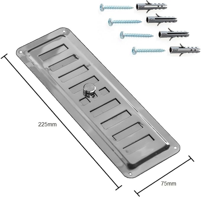 HVAC Adjustable Stainless Steel Non-Magnetic Ventilation Grille, Regulated Air Vent INOX AISI 316, Adjustable Convection Air Outlet/Inlet Grille, Air Diffuser. (9 x 3 inches) - Image 4