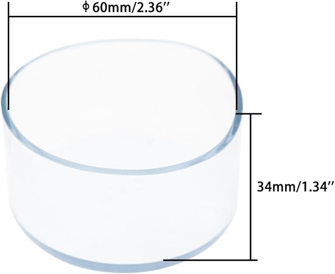 Round Chair Leg Caps,PVC Furniture Feet Covers,TTZEZE Transparent Round Floor Protectors,Clear Table Feet Covers Preventing Plastic Chair Leg Covers Scratches and Noise 60mm/2.36'', 12 - Image 2