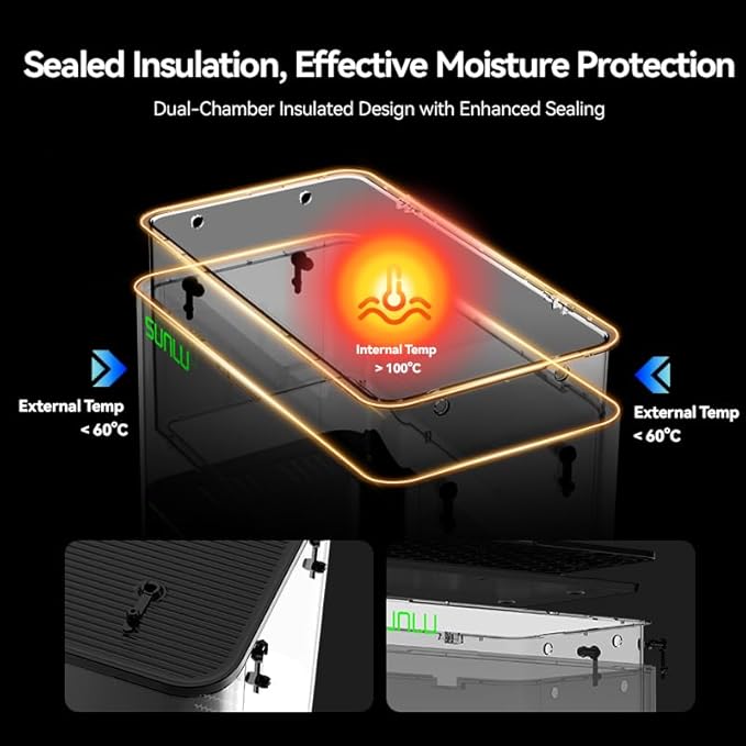 SUNLU Filament Dryer Box E2,Up to 110℃,Professional Drying and Annealing,Born for Engineering 3D Printer Filament,SUNLU FilaDryer E2 Fits PLA,PETG,ABS, ASA,PC-ABS/PBT,PA6-GF/CF,PA12-CF,PA612-CF etc. - Image 5