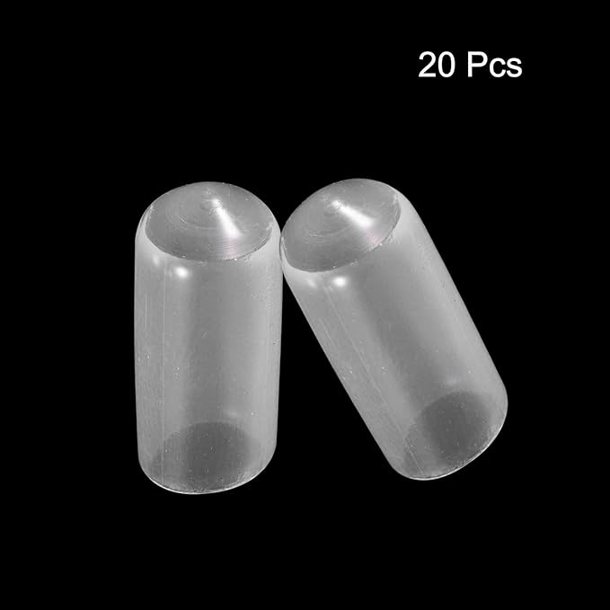 uxcell 20pcs Rubber End Caps 7mm ID Vinyl PVC Round Tube Bolt Cap Cover Screw Thread Protectors Clear - Image 2