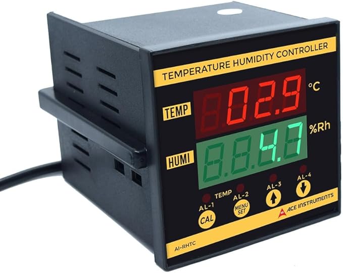 Panel Mounting Digital Temperature Humidity Controller (Temp: 0 to 60.0°C & RH: 0 to 100.0%) for Poultry, Incubators, Egg-Shelf Along with Factory Calibration Certificate Model: AI-RHTC - Image 4