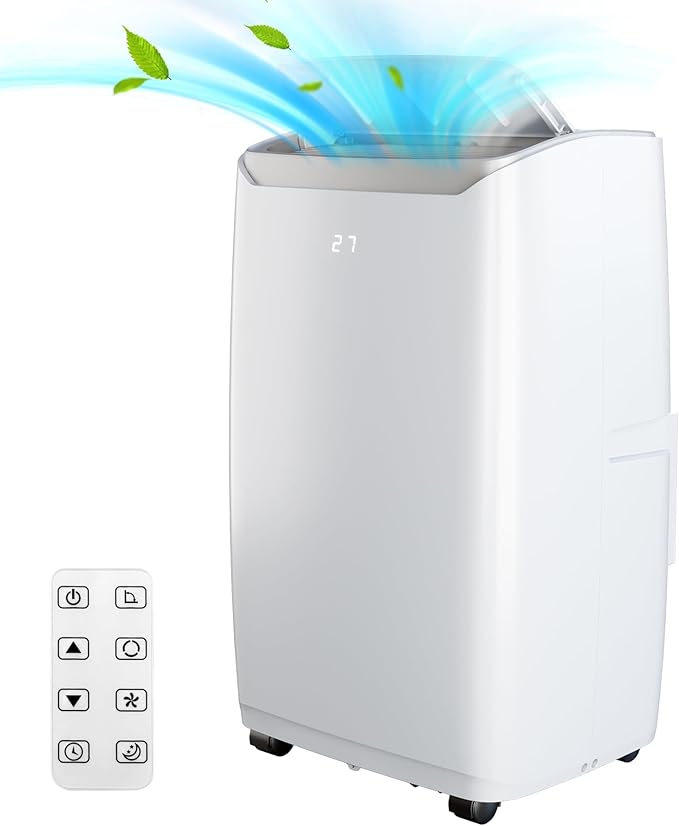 Quiet 12000 BTU Air Conditioner Portable for Room up to 550 Sq.Ft, 3 in-1 Floor Standing AC with Dehumidifier & Fan Mode, Sleep Mode, 24H Timer & Easy Window Installation Kit by GarveeHome