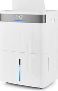 COSTWAY 5500 Sq.Ft Dehumidifier for Basement, Home Dehumidifier with Convenient Handle, 1.4 Gallon Tank, Auto Defrost, 24H Timer, 3-Color Indicator, Drain Hose & Wheels for Bathroom, Bedroom (96 pint) by COSTWAY