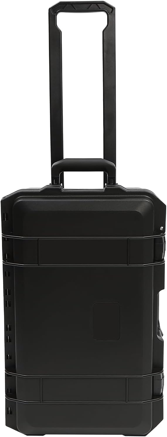 22" Weatherproof Hard Case Rolling Waterproof Case Dry Box with Foam Protective Cases Shockproof Hard Travel Cases For Cameras Lenses Electronic Equipment (Black) by Titunjian
