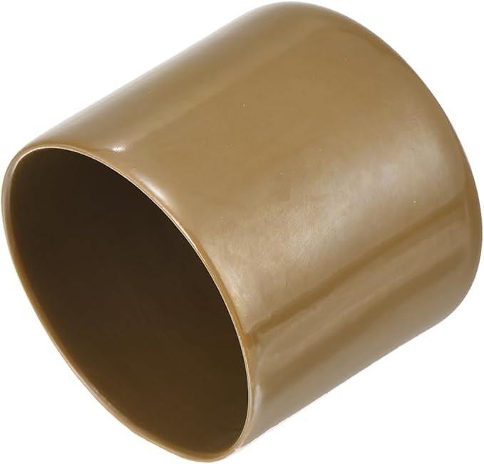 uxcell 20pcs Rubber End Caps 44mm(1 3/4") ID Vinyl PVC Round Tube Bolt Cap Cover Screw Thread Protectors Light Brown by uxcell
