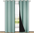 NICETOWN Aqua Blue Blackout Curtains 84 inches Long, Full Light Blocking Drapes with Black Liner for Nursery, Thermal Insulated Draperies for Hall, Villa (2 Pieces, 42" Wide Each Panel, Aqua Blue) by NICETOWN