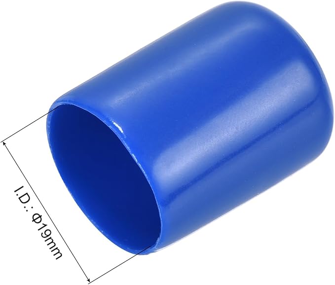 uxcell 20pcs Rubber End Caps 19mm ID Vinyl Round Tube Bolt Cap Cover Screw Thread Protectors Blue - Image 3